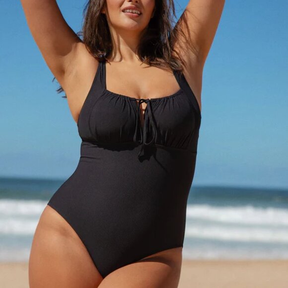 Berlook Black Cutout Tie Plus Size One-Piece Swimsuit Size 20 | NWT - Picture 4 of 4